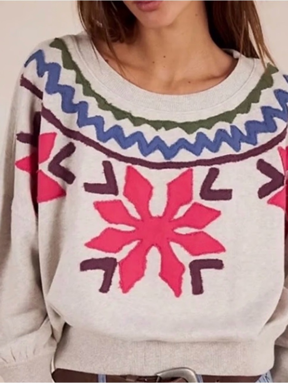 Free People Good Vibes Pullover Sweatshirt 🔥 Size XL